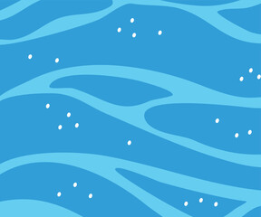 Blue water surface template in cartoon style