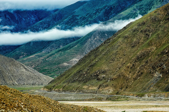 Mountain landscape, Shigatse Prefecture, Tibet, China