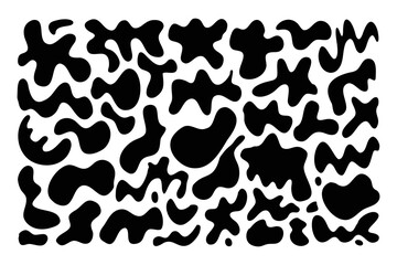 Irregular blob, set abstract shapes. Random blobs. Simple liquid amorphous. Minimal designs