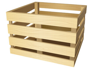 3D Wooden Crate Isolated