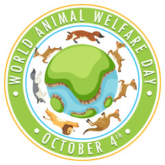World Animal Welfare Day Concept Vector