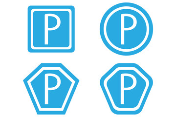 A set of blue parking signs. Good for any project.
