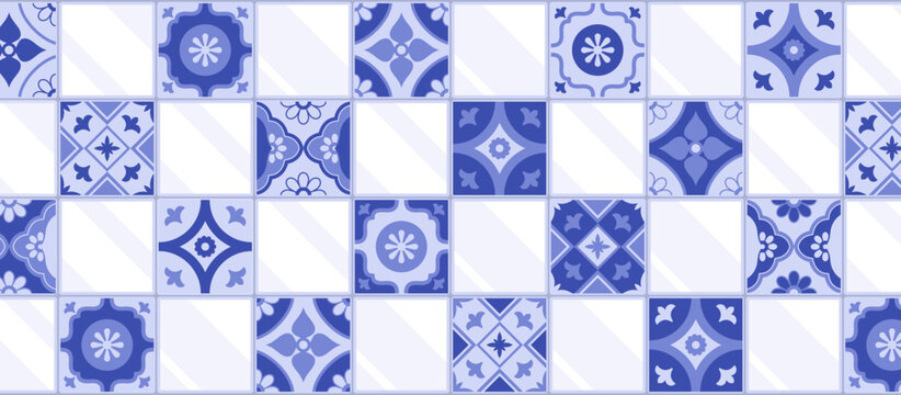 Traditional azulejos ceramic tiles pattern