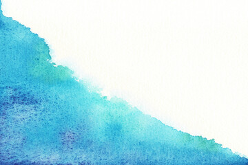 海の色のような水彩画のポストカード素材
