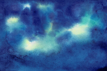 宇宙をイメージした水彩画の背景素材
