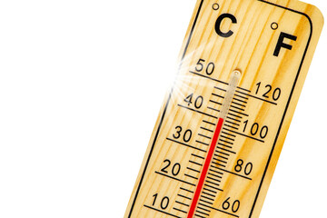 Thermometer und hohe Temperatur