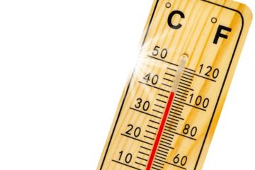 Thermometer und hohe Temperatur