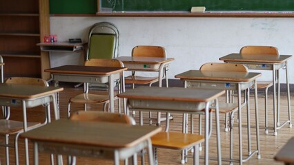 A classroom in a Japanese school  