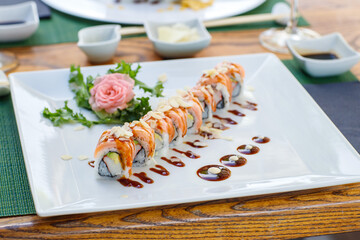 epicure, isolated, snack, tradition, vegetable, sushi, food, fish, seafood, meal, chopstick, dinner, rice, salmon, sashimi, horizontal, japanese, photography, lunch, freshness, color image, japanese f