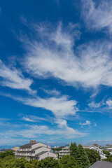 朝日　朝焼け　朝　夜明け　都会の朝　住宅街の朝