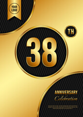 38 Year Anniversary celebration template design. Golden Anniversary, vector illustration.