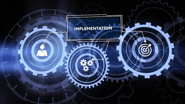 IMPLEMENTATION, web technology concept.  Business, Technology, Internet and network concept.