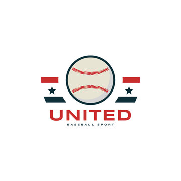 vintage baseball logo icon design vector ideas. modern united softball logo business vector design template with clean, professional and badge styles isolated on white background.