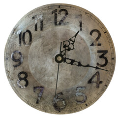 Vintage clock isolated on transparent background