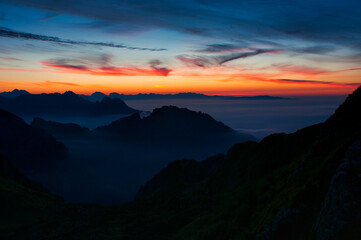 Sunrise from Rifugio dal Piaz, Alta Via 2, Dolomites, Italy