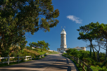 View of the Cabo Mayor Lighthouse, Santander, Spain, Europe