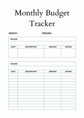 Monthly Budget Tracker