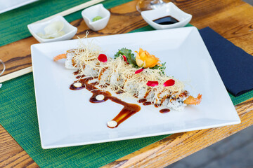 sushi, food, fish, seafood, meal, sashimi, dinner, horizontal, photography, lunch, freshness, rice, chopstick, salmon, raw food, japanese, color image, plate, tuna, japanese food, maki, seaweed, close