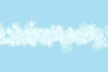 Snowflakes over blue background
