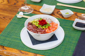 sushi, food, fish, seafood, meal, dinner, chopstick, horizontal, photography, salmon, japanese, color image, lunch, freshness, sashimi, rice, japanese food, fresh, japanese culture, japan, plate, shri