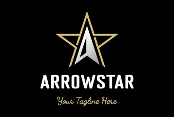 Obraz premium Simple Minimalist Letter A for Arrow Arrowhead Star Sport Logo Design