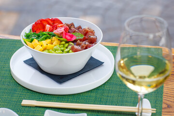 sushi, food, fish, seafood, meal, dinner, chopstick, horizontal, photography, salmon, japanese, color image, lunch, freshness, sashimi, rice, japanese food, fresh, japanese culture, japan, plate, shri