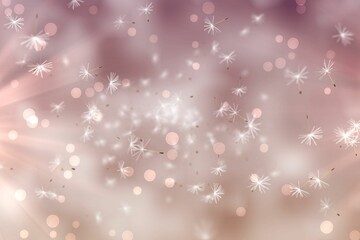 Fototapeta premium Digitally generated dandelion seeds on pink background