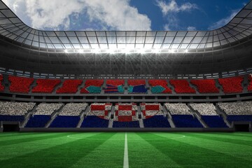 Fototapeta na wymiar Stadium full of croatia football fans