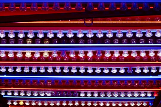 Colourful LED lights as abstract background texture