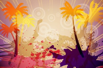 Obraz premium Digitally generated palm tree background