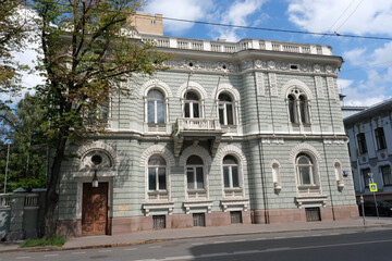 Fototapeta na wymiar the Schlosberg mansion on Povarskaya Street in Moscow. It was built in 1910-1911 by architect Adolf Zeligson