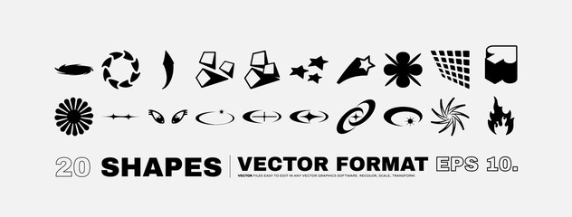 Vector Graphic Assets Set. Bold modern Shapes.