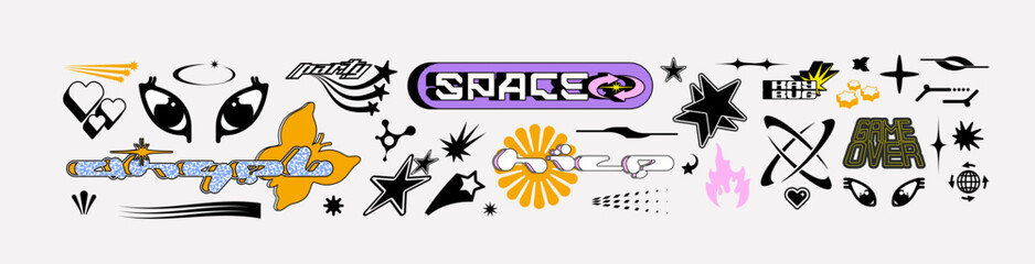 Obraz premium Vector Graphic Assets Set. Bold modern Shapes.