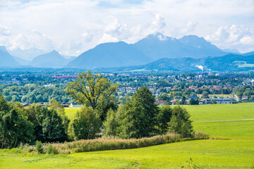 Fototapeta na wymiar Blick über Stadt Salzburg von Maria Plain aus