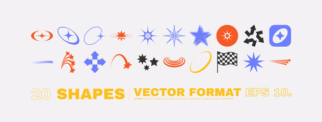 Vector Graphic Assets Set. Bold modern Shapes.