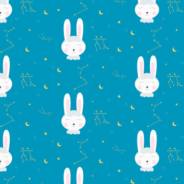Children's pattern with a rabbit.