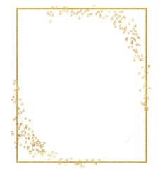 Gold Foil Frame ,gold splatter frames glitter,Gold brush stroke on transparent background.	