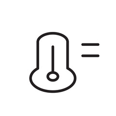 thermometer icon illustration in black outline