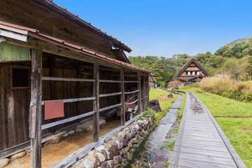Obraz premium 白川郷 白川村 合掌集落 風景 世界遺産 
