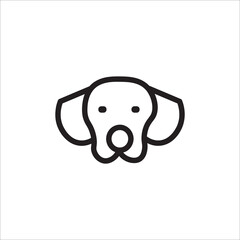 cute dog head icon illustration