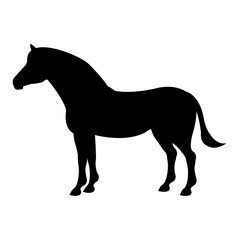 Vector flat zebra silhouette isolated on white background