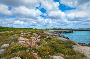 Fototapeta na wymiar Aigua Dolca Point in Menorca, Spain.