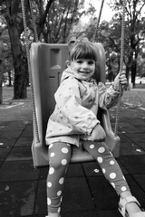 little child is playing on the playground in ruse bulgaria 