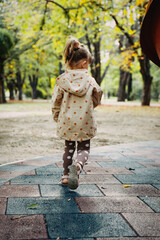 little child is playing on the playground in ruse bulgaria 