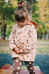 little child is playing on the playground in ruse bulgaria 