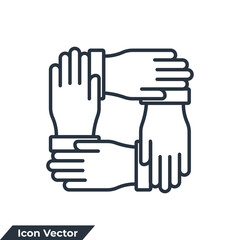 Team work icon logo vector illustration. cooperation symbol template for graphic and web design collection