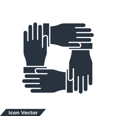 Team work icon logo vector illustration. cooperation symbol template for graphic and web design collection