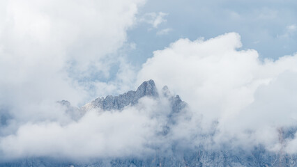 Fototapeta na wymiar Peak of the Mountain called Dirndl in the Austrian Alps
