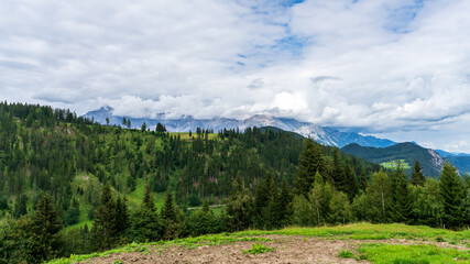 Fototapeta premium View of the Dachstein Mountains in the Austrian Alps
