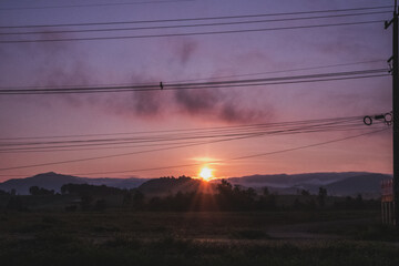 sunset in the mountains